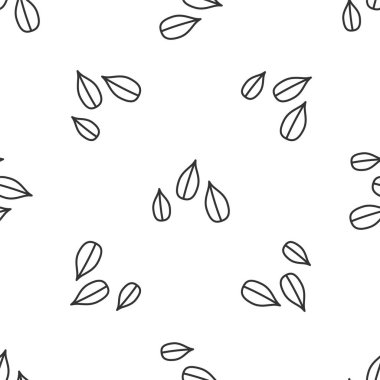 Gri çizgi susam tohumu simgesi beyaz arkaplanda izole edilmiş kusursuz desen. Vektör İllüstrasyonu