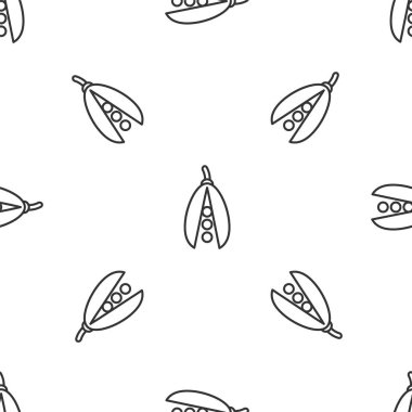 Gri çizgili fasulye ikonu, beyaz arka planda kusursuz desen izole etti. Vektör İllüstrasyonu