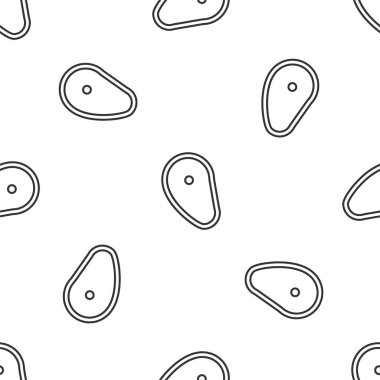 Gri çizgili et ikonu beyaz arka planda pürüzsüz desen izole etti. Vektör İllüstrasyonu