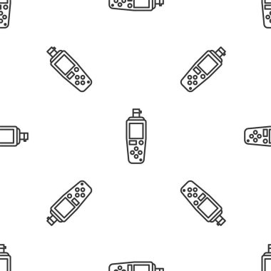 Gri çizgi taşınabilir sensör simgesi beyaz arka planda izole edilmiş pürüzsüz desen. Vektör İllüstrasyonu