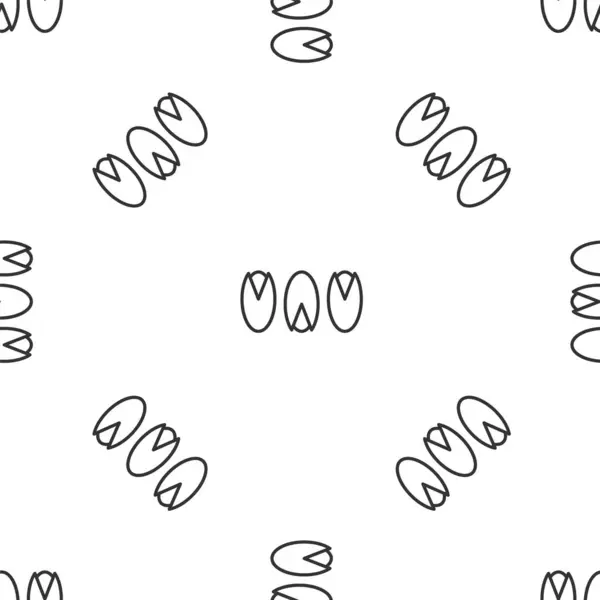 Línea gris Pistacho tuercas icono aislado patrón sin costura sobre fondo blanco. Ilustración vectorial — Archivo Imágenes Vectoriales