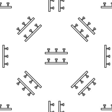 Gri çizgi otomatik sulama ikonu beyaz arka planda izole edilmiş pürüzsüz desen. Su ekipmanları. Bahçe elemanı. Sprey tabanca ikonu. Vektör İllüstrasyonu