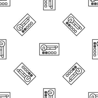 Grey line Create account screen icon isolated seamless pattern on white background. Vector Illustration