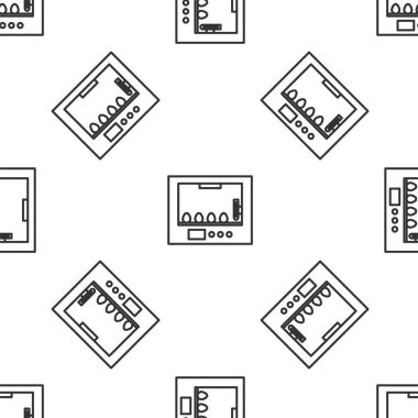 Grey line Incubator for eggs icon isolated seamless pattern on white background. Vector Illustration