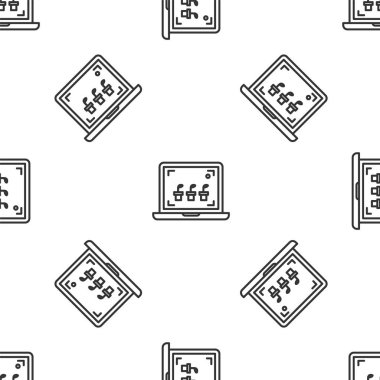 Gri çizgi Akıllı tarım teknolojisi - tarım otomasyon sistemi ikonu beyaz arka planda izole edilmiş pürüzsüz desen. Vektör İllüstrasyonu