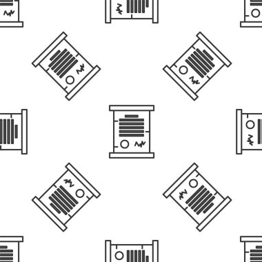 Gri çizgi kararnamesi, kağıt, parşömen, parşömen simgesi beyaz arkaplanda izole edilmiş kusursuz desen. Vektör İllüstrasyonu