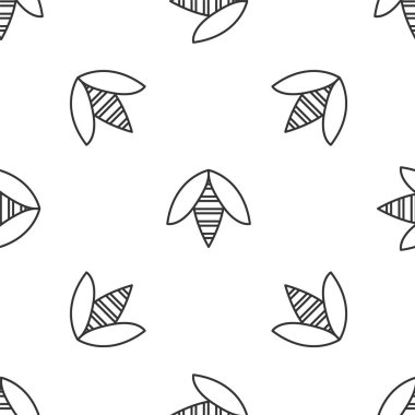 Gri çizgi ikonu, beyaz arka planda kusursuz desen izole etti. Tatlı doğal yemek. Bal arısı ya da kanat sembollü apis. Uçan böcek. Vektör İllüstrasyonu