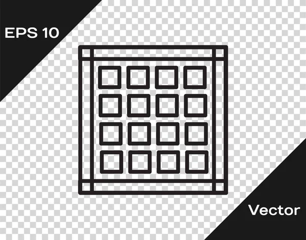 Linha preta ícone guardanapo xadrez isolado em fundo transparente. Ilustração vetorial — Vetor de Stock