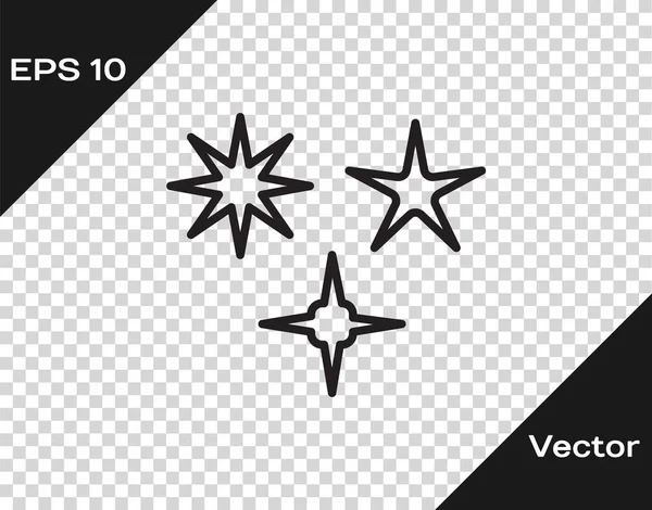 Linha preta Ícone de estrela caindo isolado em fundo transparente. Meteoróide, meteorito, cometa, asteróide, ícone estelar. Ilustração vetorial — Vetor de Stock