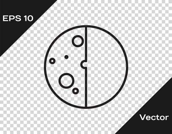 Schwarze Linienfinsternis des Sonnensymbols isoliert auf transparentem Hintergrund. totale Sonarfinsternis. Vektorillustration — Stockvektor