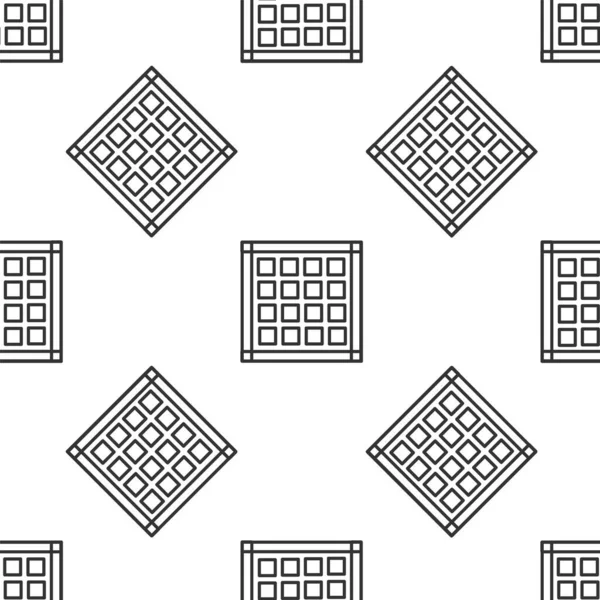 Linea grigia Icona del tovagliolo a quadretti isolato modello senza cuciture su sfondo bianco. Illustrazione vettoriale — Vettoriale Stock