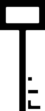 Siyah Korsan anahtar simgesi beyaz arkaplanda izole edildi. Vektör İllüstrasyonu