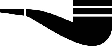 Beyaz arka plan üzerinde izole duman simgesi ile Siyah Sigara boru. Tütün borusu. Vektör İllüstrasyonu