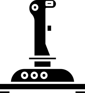 Beyaz arka planda izole arcade makine simgesi için Siyah Joystick. Joystick oyun kolu. Vektör İllüstrasyonu