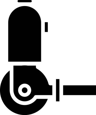 Siyah Açı Öğütücü simgesi beyaz arkaplanda izole edildi. Vektör İllüstrasyonu