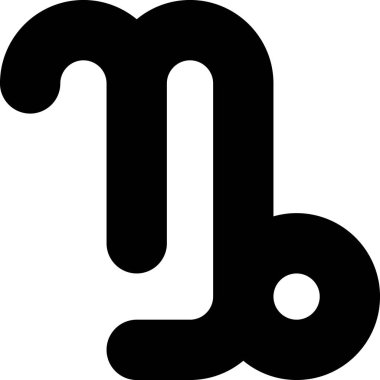 Siyah Oğlak burcu simgesi beyaz arka planda izole edilmiş. Astrolojik yıldız falı koleksiyonu. Vektör İllüstrasyonu