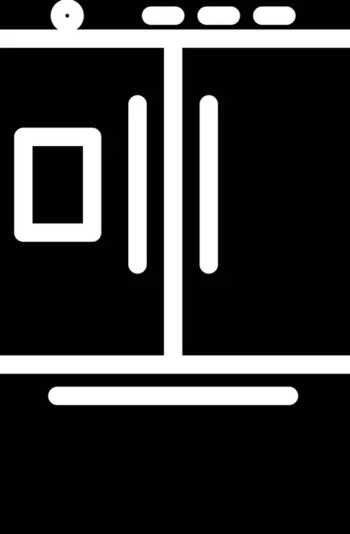 Icona Frigorifero nero isolato su sfondo bianco. Frigorifero con congelatore. Tecnologie ed elettrodomestici. Illustrazione vettoriale — Vettoriale Stock
