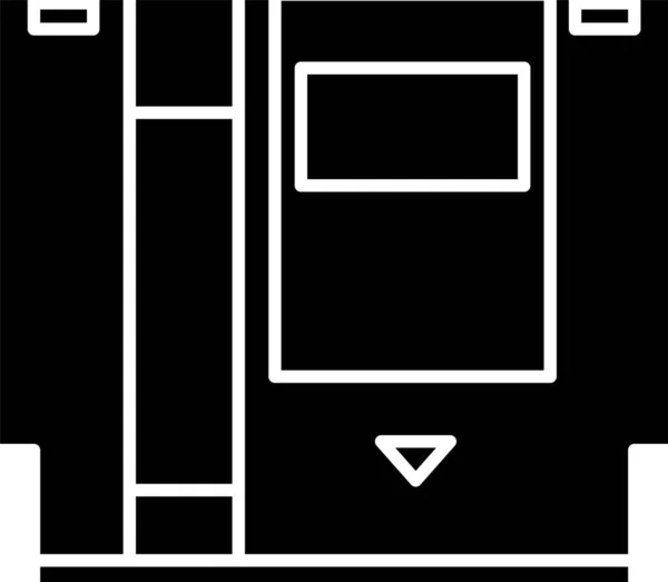 Μαύρο Cartridge για ρετρό κονσόλα παιχνιδιών εικονίδιο που απομονώνεται σε λευκό φόντο. Παιχνίδι τηλεόρασης. Εικονογράφηση διανύσματος — Διανυσματικό Αρχείο