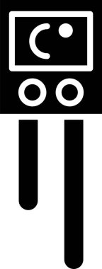 Siyah sıcaklık ve nem sensörü simgesi beyaz arkaplanda izole edildi. Vektör İllüstrasyonu