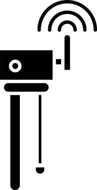 Siyah Yönlendirici ve wi-fi sinyal sembolü simgesi beyaz arka planda yalıtılmış. Kablosuz ethernet modem yönlendirici. Bilgisayar teknolojisi internet. Vektör İllüstrasyonu