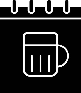 Siyah Aziz Patrick Günü, takvim simgesi beyaz arka planda izole edilmiş. Dört yapraklı yonca sembolü. Tarih 17 Mart. Vektör İllüstrasyonu