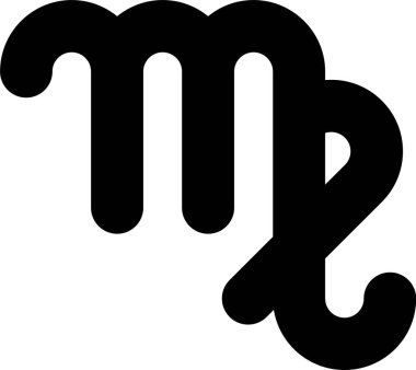 Beyaz arka planda siyah başak burcu simgesi izole edildi. Astrolojik yıldız falı koleksiyonu. Vektör İllüstrasyonu