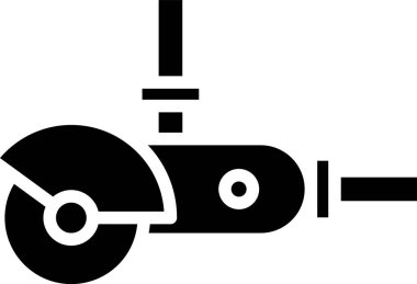 Siyah Açı Öğütücü simgesi beyaz arkaplanda izole edildi. Vektör İllüstrasyonu