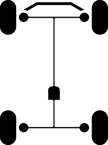 Icône de voiture châssis noir isolé sur fond blanc. Illustration vectorielle — Image vectorielle