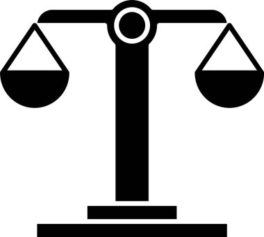 Siyah Terazi burç simgesi beyaz arkaplanda izole edilmiş. Astrolojik yıldız falı koleksiyonu. Vektör İllüstrasyonu