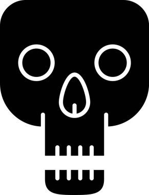 Siyah Kafatası simgesi beyaz arka plan üzerinde izole. Mutlu Cadılar Bayramı partisi. Vektör İllüstrasyonu