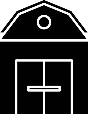 Siyah Çiftlik Evi kavram simgesi beyaz arka plan üzerinde izole. Rustik çiftlik arazisi. Vektör İllüstrasyonu