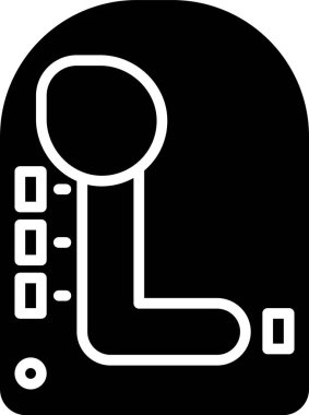 Siyah Vites Şekil Değiştiren simgesi beyaz arkaplanda izole edildi. İletişim simgesi. Vektör İllüstrasyonu