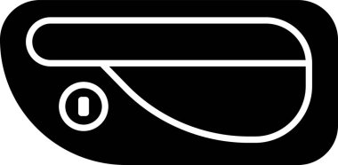 Siyah araba kapı kolu simgesi beyaz arkaplanda izole edilmiş. Vektör İllüstrasyonu