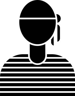 Siyah Denizci Kaptan ikonu beyaz arka planda izole edildi. Vektör İllüstrasyonu