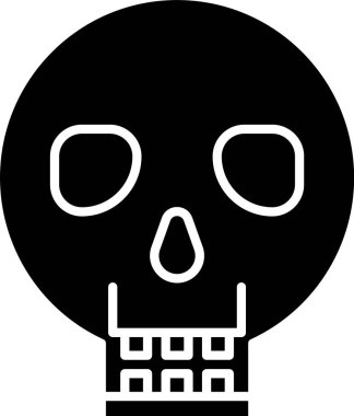 Siyah Kafatası simgesi beyaz arka plan üzerinde izole. Mutlu Cadılar Bayramı partisi. Vektör İllüstrasyonu