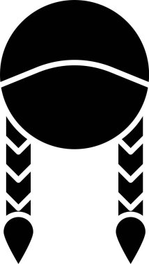 Siyah Braid simgesi beyaz arkaplanda izole edilmiş. Vektör İllüstrasyonu