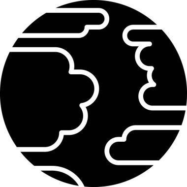 Siyah Gezegen Merkür simgesi beyaz arkaplanda izole edildi. Vektör İllüstrasyonu