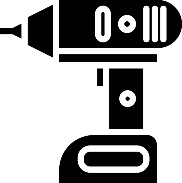 Czarny elektryczny wkrętak bezprzewodowy ikona izolowane na białym tle. Wiertarka elektryczna. Narzędzie naprawcze. Ilustracja wektora — Wektor stockowy