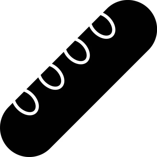 Icono de pan de baguette francés negro aislado sobre fondo blanco. Ilustración vectorial — Vector de stock