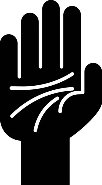 Fekete Palmistry a kéz ikon elszigetelt fehér háttér. Vektorillusztráció — Stock Vector