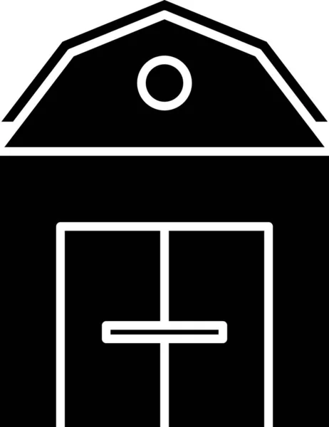 Black Farm House concept icoon geïsoleerd op witte achtergrond. Rustieke boerderij landschap. Vector illustratie — Stockvector