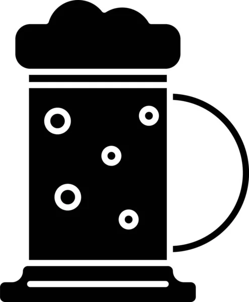 Μαύρο ξύλινο εικονίδιο κούπα μπύρας απομονώνεται σε λευκό φόντο. Απεικόνιση διανυσματικών φορέων — Διανυσματικό Αρχείο