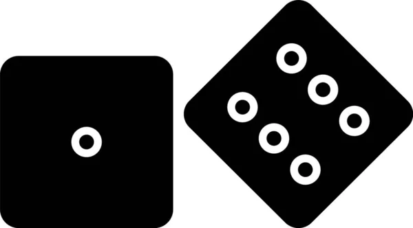 Zwart spel dobbelstenen pictogram geïsoleerd op witte achtergrond. Casino gokken. Vector illustratie — Stockvector