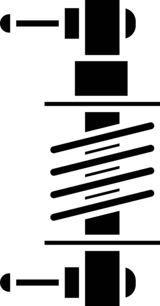 Ícone de amortecedor preto isolado no fundo branco. Ilustração vetorial — Vetor de Stock