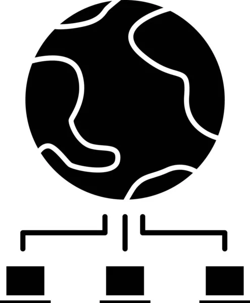 Ícone de rede de computador preto isolado no fundo branco. Jogos online. Rede de portáteis. Ligação à Internet. Ilustração vetorial — Vetor de Stock