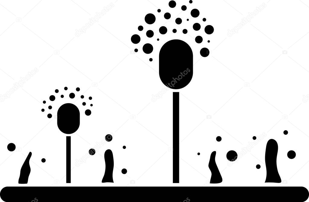 Black Mold icon isolated on white background. Vector Illustration