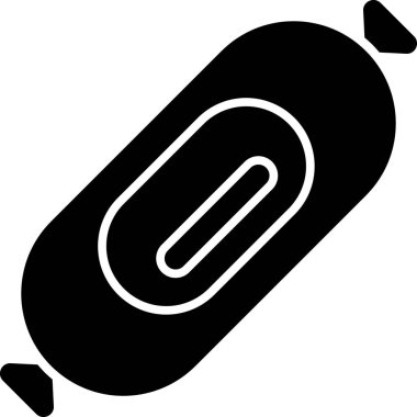 Siyah Salam sosis simgesi beyaz arka plan üzerinde izole. Et şarküteri ürünü. Vektör İllüstrasyonu