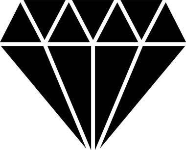 Siyah Elmas simgesi beyaz arka planda yalıtılmış. Mücevher sembolü. Mücevher taşı. Vektör İllüstrasyonu