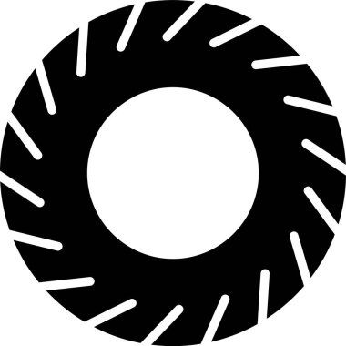 Siyah araba lastik ikonu beyaz arkaplanda izole edilmiş. Vektör İllüstrasyonu