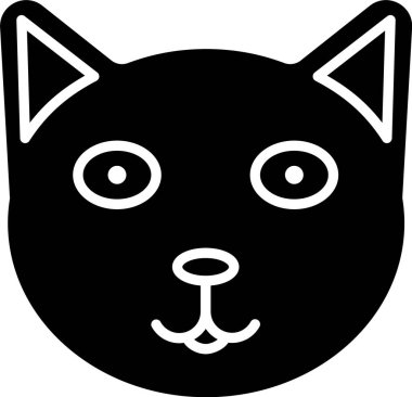 Beyaz arkaplanda siyah evcil hayvan simgesi izole edildi. Vektör İllüstrasyonu